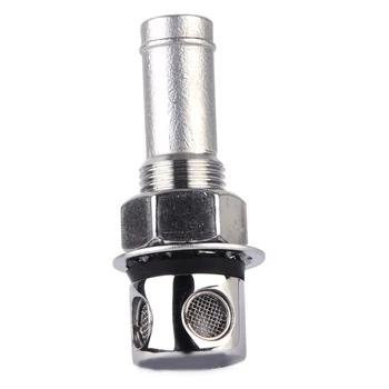 

Silver Metal Boat Yachts Ships Marine Accessories Straight Fuel Tank Vent With Mounting Gasket