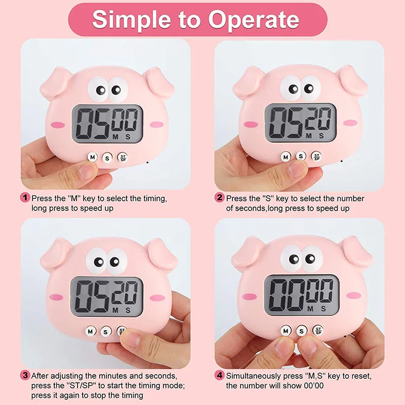 LED Digital Screen Kitchen Timer Magnetic Countdown Timer for Kitchen Cooking Cute Loud Alarm Clock kitchen scissors