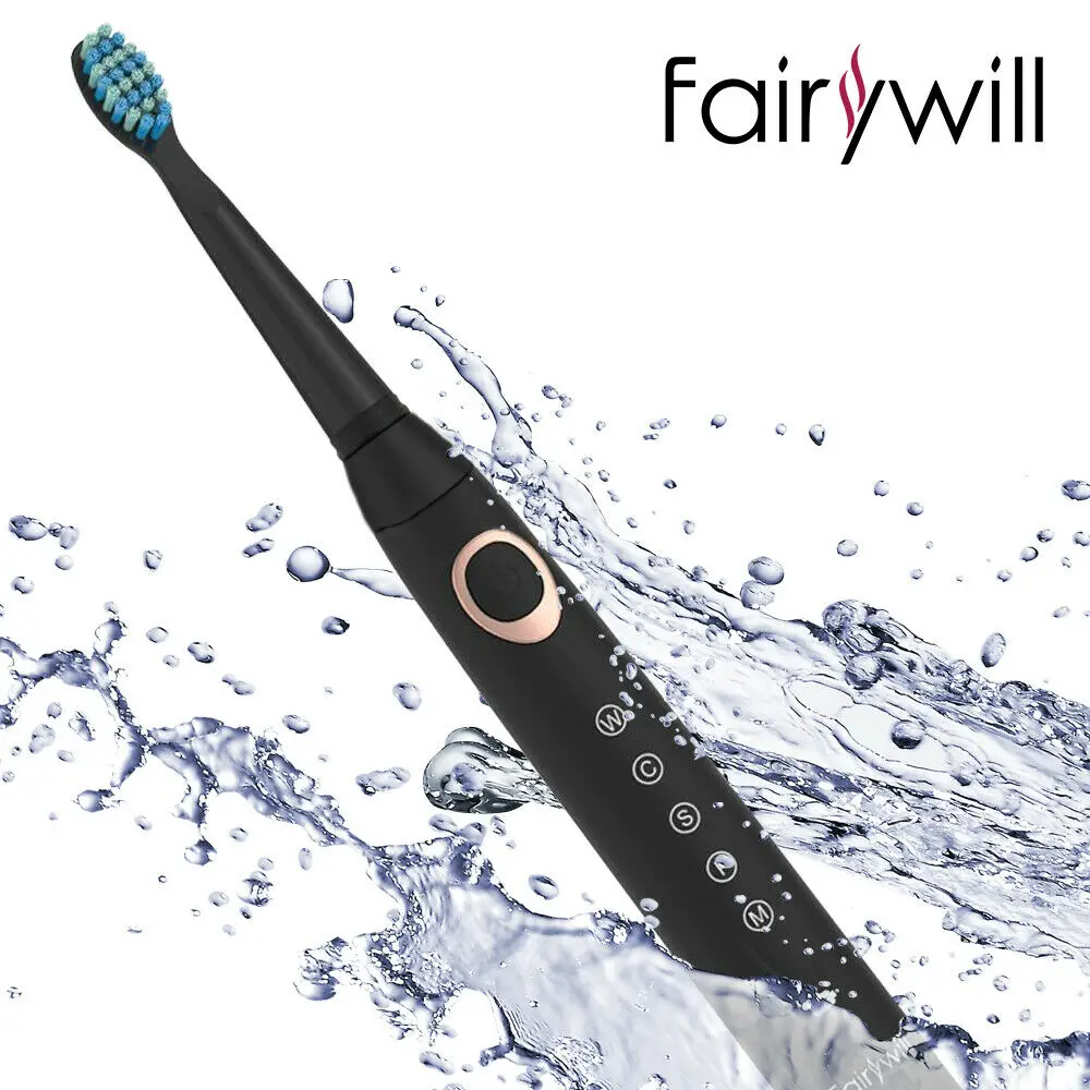 Fairywill Sonic Electric Toothbrush FW-508 USB Charger IPX7 Waterproof Electronic Toothbrush with 8 Replacement Brush Heads 2