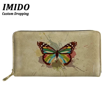

Retro Butterfly Wallet Women Luxury PU Purse Heartbeat Horse Design Long Wallets for Casual Ladies Girls Card Cases Bags