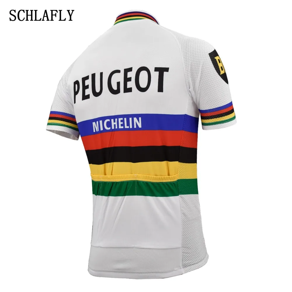 Color bar cycling jersey black white summer retro short sleeve