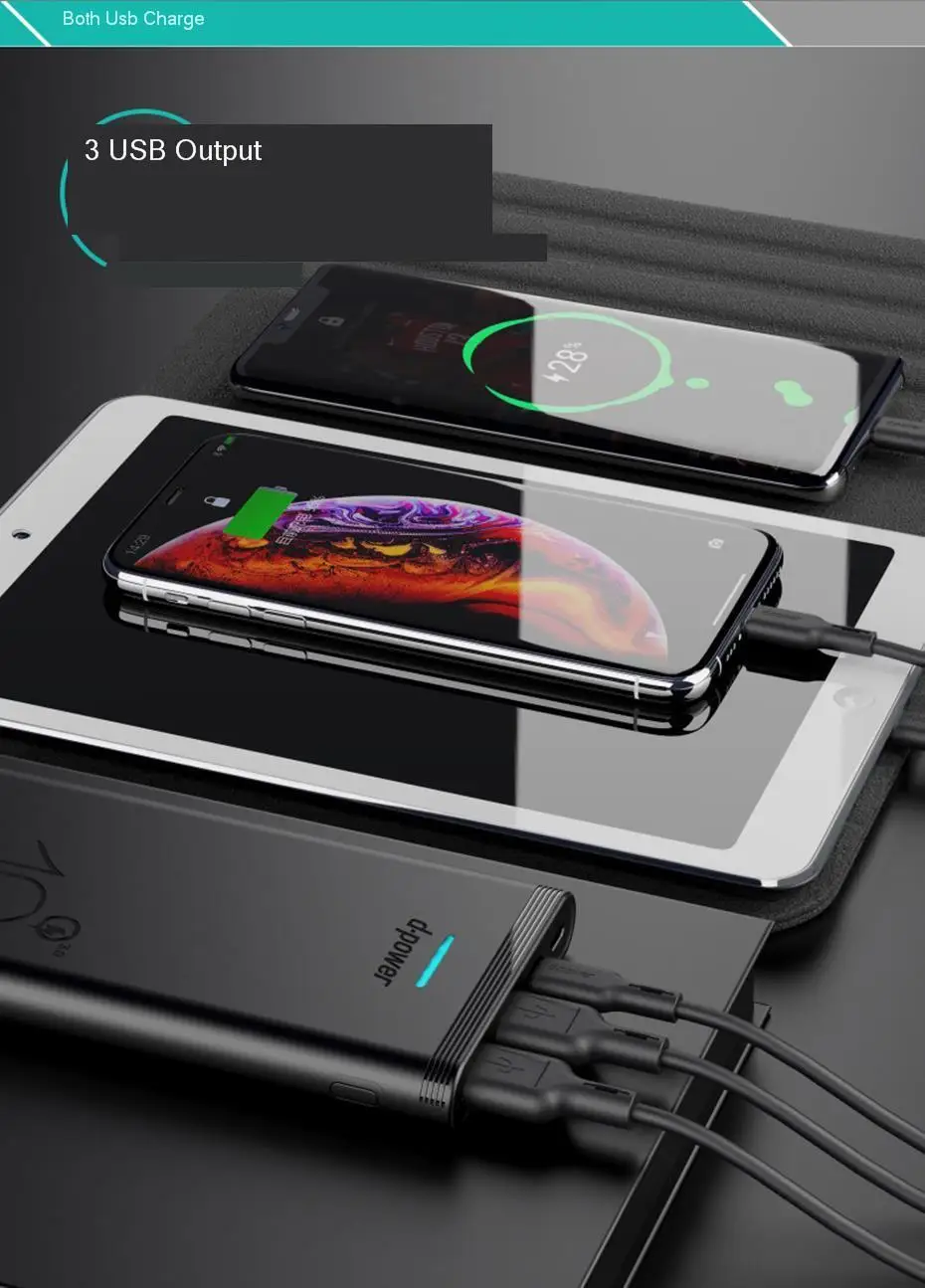 Vogek 18 Вт usb type C PD внешний аккумулятор для iPhone 11 Pro Max huawei samsung 10000 мАч Быстрая зарядка 3,0 внешний аккумулятор