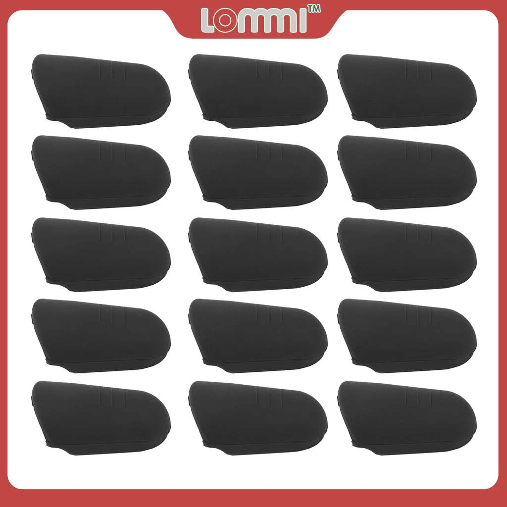 LOMMI 15Pcs Rubber Mouthpiece Cap Clip Ligature Protect Delicate Tip For Flute Clarinet Saxophone Sax Parts Accessories Black