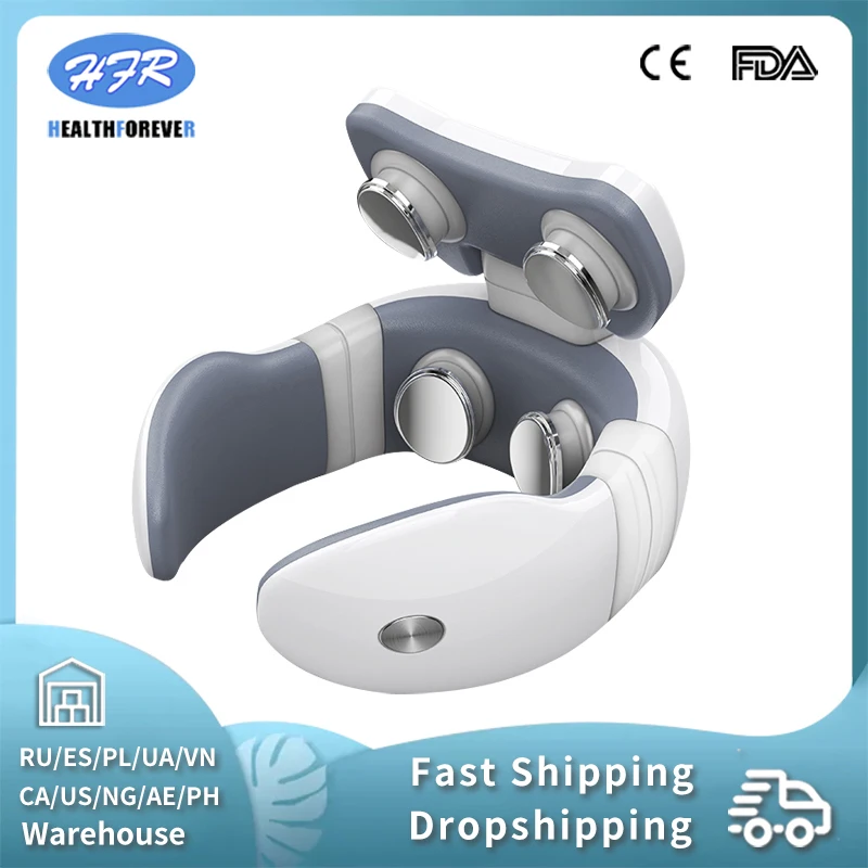 Electric pulse back and neck massager far infrared heating pain relief tool healthcare relaxation