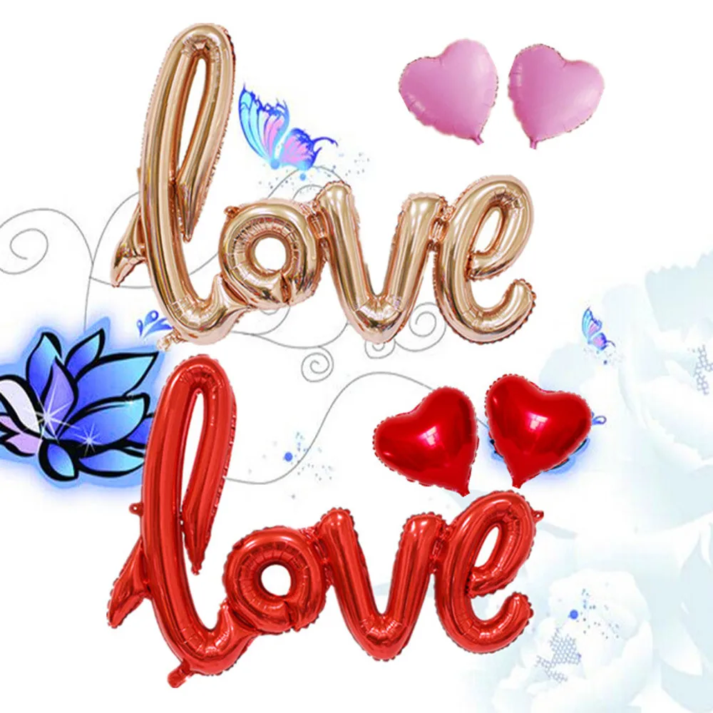 Новые фольгированные воздушные шары с надписью Love для дня рождения свадьбы
