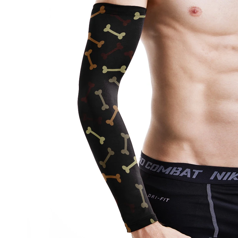 

Funny Bone Tatto Cooling Arm Sleeves Men UV Sun Protection ice Sleeves Cycling Running Breathable Sport Compression Hand Sleeves