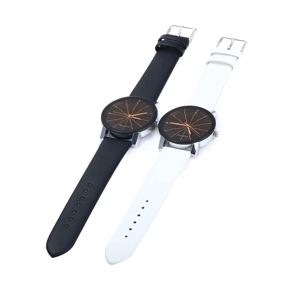 Drop Shipping Leather Wristband Quartz Watches Boys Girls Student Wristwatch Lover Casual Round Dial Watch
