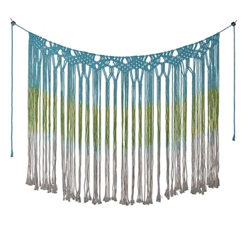 

Dyeing Hanging Bohemian Macrame Woven Handmade Tapestry Knitting Fringe Sofa Bed Background Wall Ornament