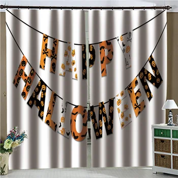 

High quality custom 3d curtain fabric Colored English letters Photo 3D Curtains for Living Room Window