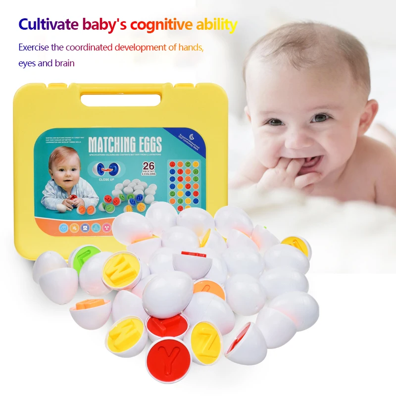 26Pcs Abc Alphabet Matching Eggs Educational Color &Amp; Shape Recognition Sorter Puzzle Skills Study Toys