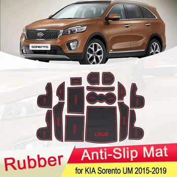 

for KIA Sorento UM 2015 2016 2017 2018 2019 Rubber Anti-slip Mat Door Groove Cup pad Gate slot Coaster Interior Car Accessories
