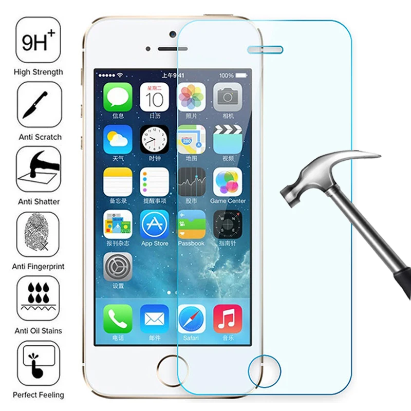 Прозрачное закаленное стекло 100D для iPhone 7 8 6 6S Plus стеклянная Защита экрана 5 5C