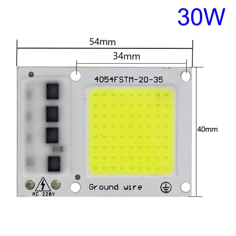 20 Вт, 30 Вт, 50 Вт СИД прожекторы/светильники COB Чип 190-240 В интегрированная Smart IC драйвер