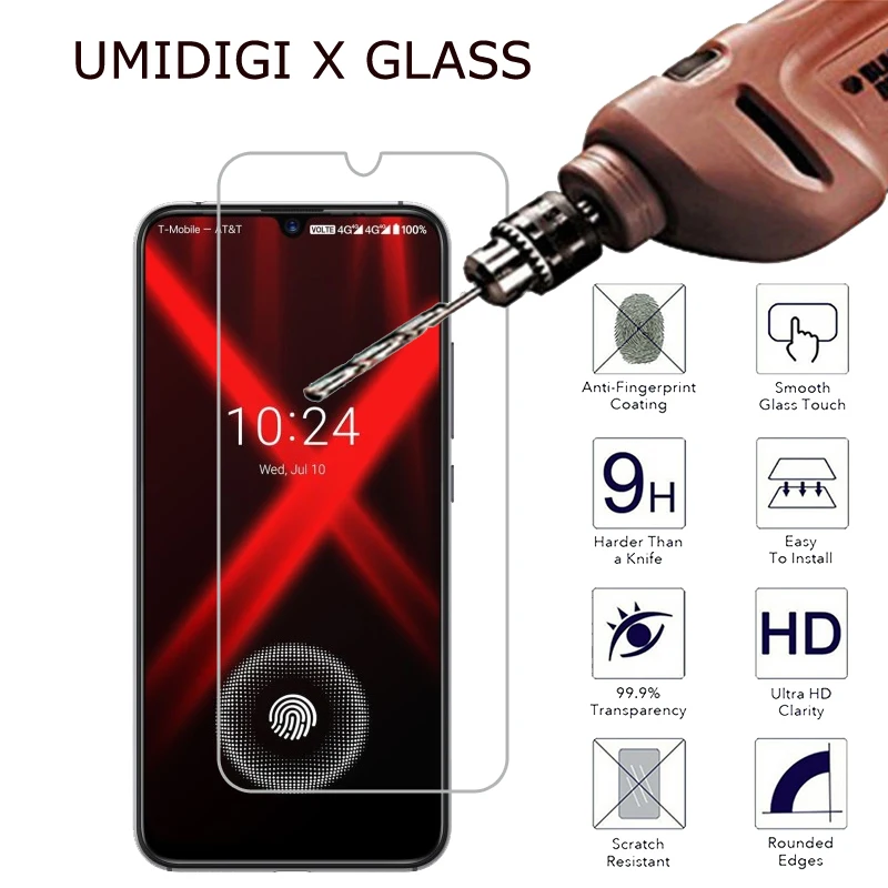 

For UMIDIGI X Protective Film 9H HD 2Pcs Glass Cover For UMI X Protector Screen Tempered Glass Phone 6.35 Inches
