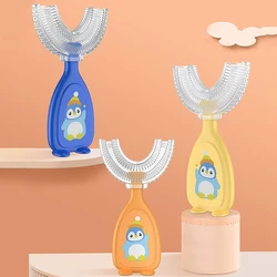Silicone U-shaped Baby Cute Cartoon Penguin Tooth Brush Children Brush for Infant Baby Dental Oral Care Mouth Cleaning Tool