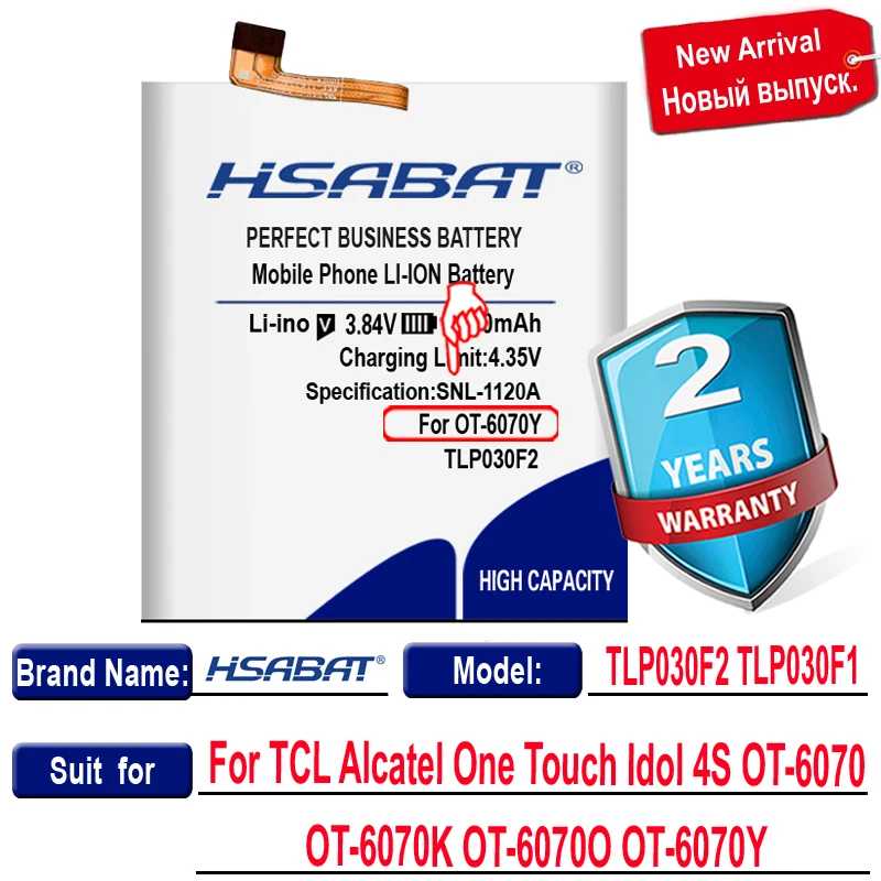 4950mAh TLP030F2 TLP030F1 Аккумулятор для TCL Alcatel One Touch Idol 4S OT 6070 6070K 6070O BlackBerry DTEK60|Аккумуляторы