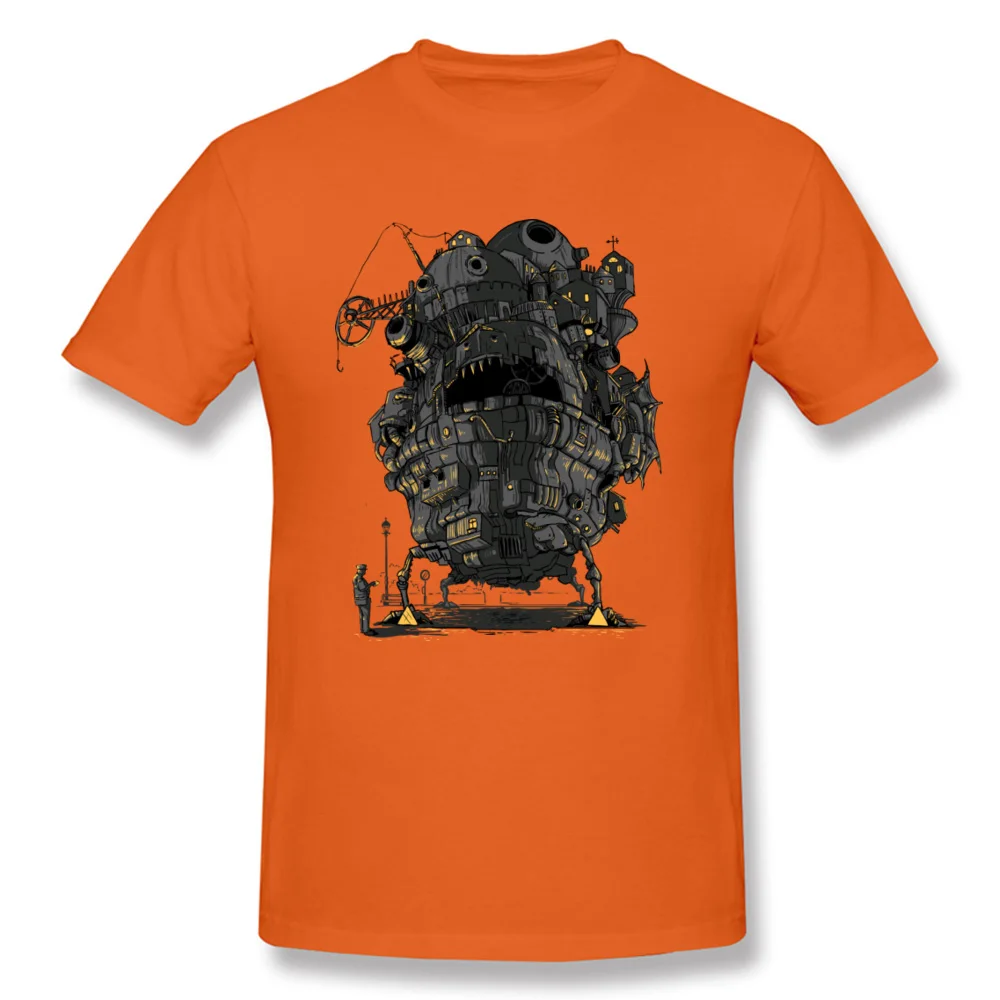 Howls_Clamped_Castle_1384 Tops T Shirt Rife Round Neck Personalized Short Sleeve 100% Cotton Mens T-shirts Cool Top T-shirts Howls_Clamped_Castle_1384 orange