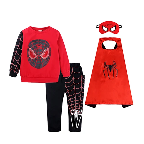 PT121/осенне-Весенняя детская одежда, накидка+ маска, комплекты одежды для маленьких мальчиков, костюм Человека-паука, детская одежда для мальчиков, спортивный костюм - Цвет: Style 04