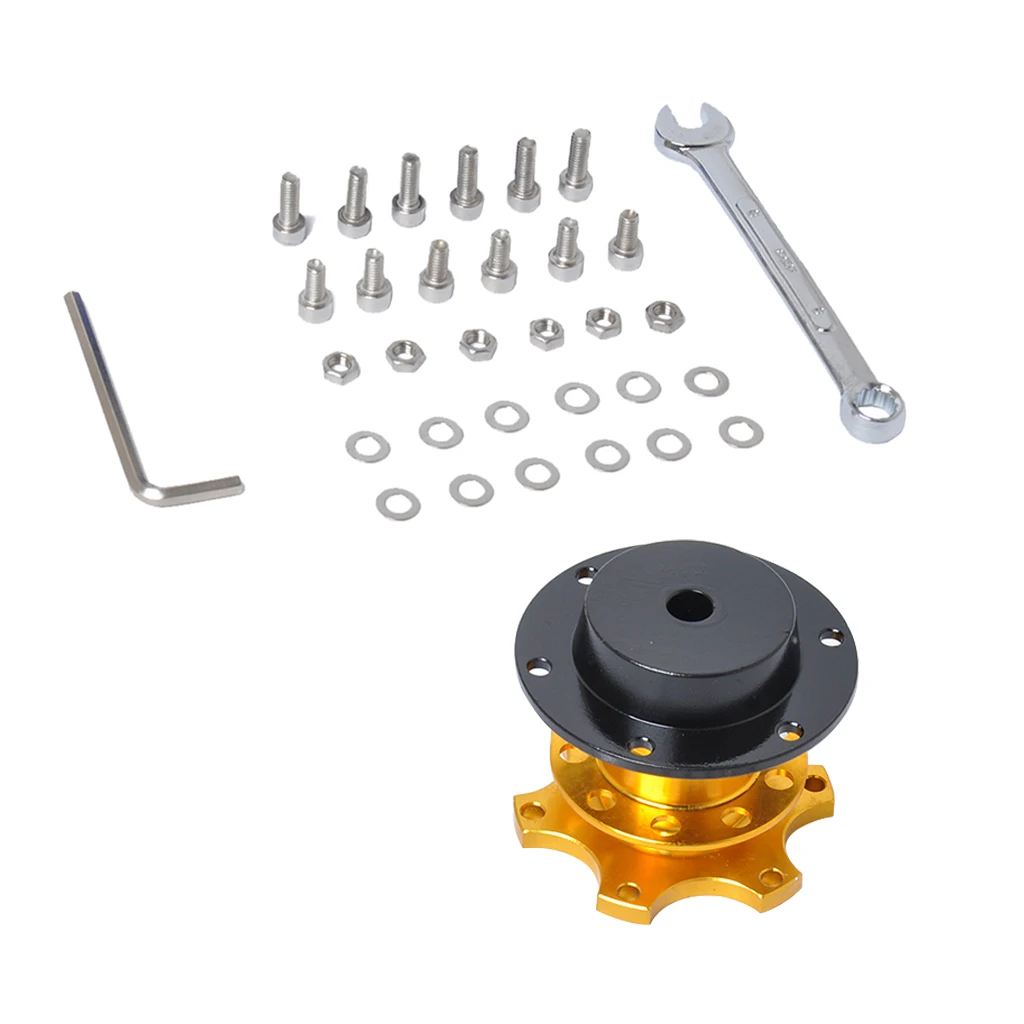 Aluminum 6 Holes Car Steering Wheel Quick Release Snap off Hub Adapter