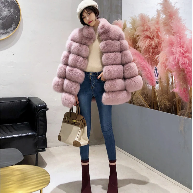 Real Fur Cropped Maternity Wear Winter Coat Warm Real Luxury Faux Fur Coat Women Maternity Coat Winter Pregnant Women Clothing