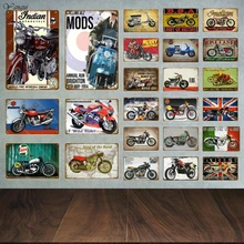 Американский Мотоцикл жестяная вывеска металлическая табличка в стиле ретро винтажный Настенный декор для гаража бара паба декоративная пластина железная живопись YA038