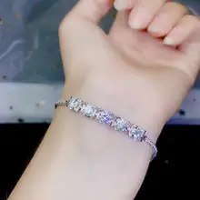 Блестящий браслет из муассанита с драгоценным камнем, Женские Ювелирные изделия, серебро 925 пробы, подарок на день рождения, вечеринку, банкет, блестящий, лучше, чем бриллиант