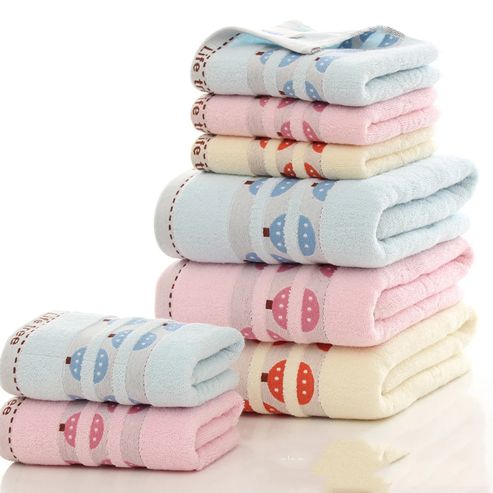 Комплект банных полотенец из 3 предметов чистого хлопка утолщенное мягкое