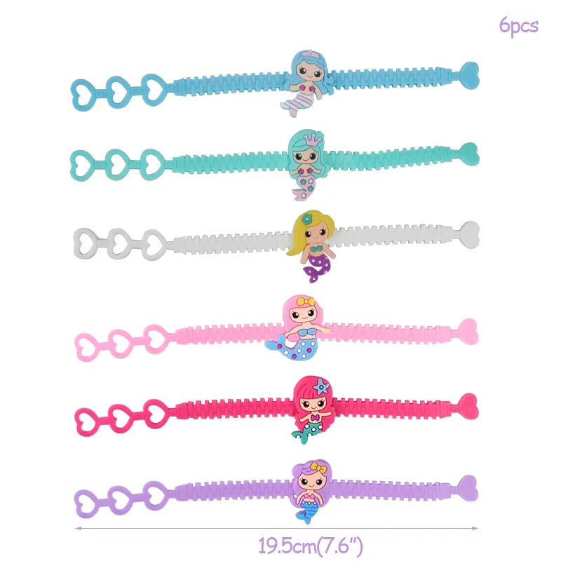 6pcs bracelets Русалка вечерние украшения Русалка тематические фото оправа для ободка Браслеты татуировки наклейки на день рождения украшения фотостудии реквизит - Цвет: 6pcs bracelets