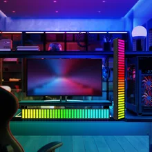 

Smart APP Sound Control Light RGB Pickup Voice Activated Rhythm Lights Music Ambient LED Lamp Atmospher Night Light USB Charge