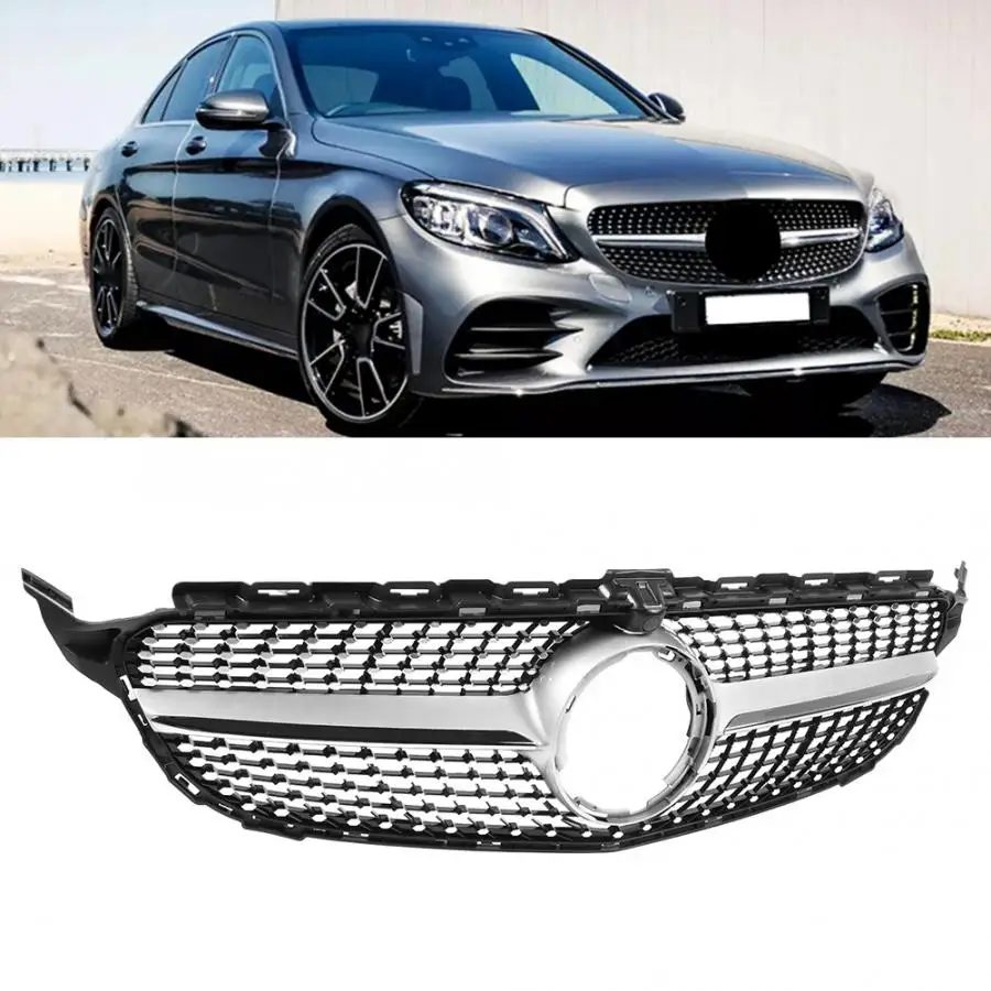 Подходит для Mercedes Benz c-класс W205 передний бампер Гриль передний бампер Алмазный гриль решетка автомобиля сетка