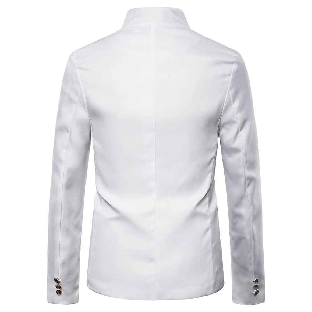 Puimentiua Men's Slim Suit Men's Double Breasted Design Slim Mid-length Suit Solid Color Long Sleeve Blazer NEW Puimentiua Men's Slim Suit Men's Double Breasted Design Slim Mid-length Suit Solid Color Long Sleeve Blazer NEW