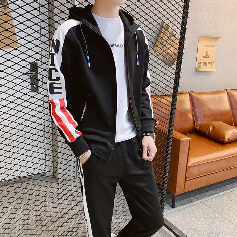 

Jzl-6802 MEN'S Hoodie Autumn New Style Korean-style Trend Students Leisure Sports Suit Popular Brand Handsome outside