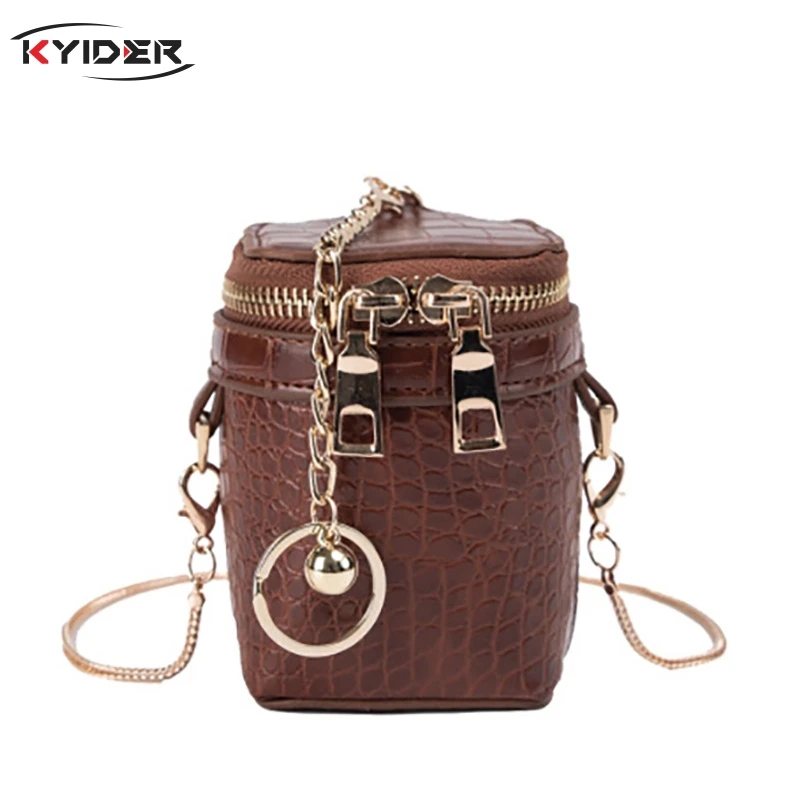 

2019New Crocodile pattern Chic Chain Wild chain Bucket Bag Shoulder Bags Fashion Messenger Crossbody Handbags For Women