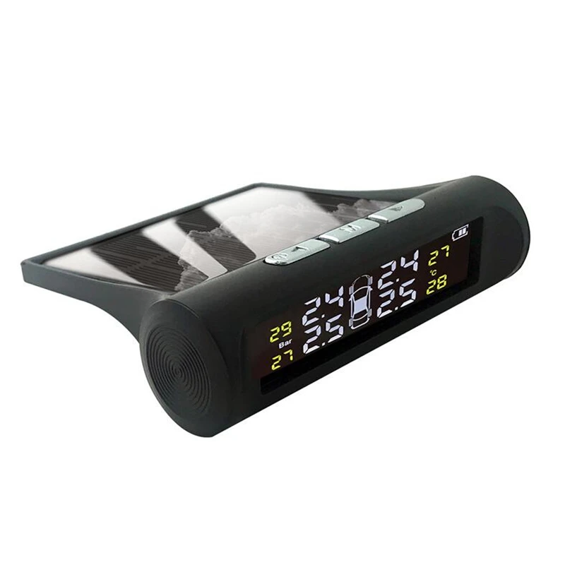 

USB Solar Car TPMS Tire Pressure Monitoring System HD Digital LCD Display Auto Alarm tool Wireless TMPS 4 external Sensor