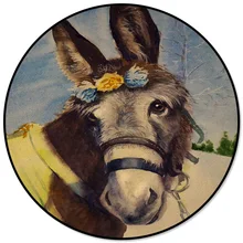 Круглый ковер с изображением животных, осел, кухонные коврики, напольные коврики для столовой, для Хэллоуина, банкета, кухни, унисекс, для женщин, для патио, для девочек, для дома