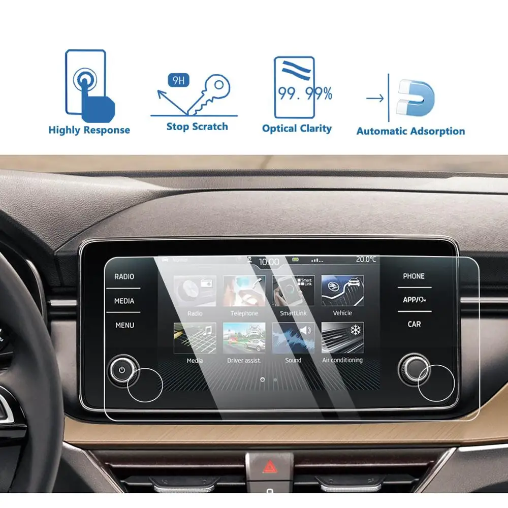 LFOTPP Kamiq / Scala Bolero / Fabia 2022 2023 8 인치 자동차 터치 센터 디스플레이 화면 보호기, 자동차 인테리어 액세서리