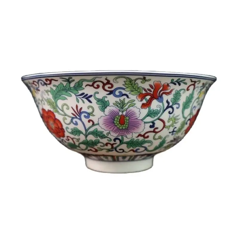 

China Old Pastel Porcelain Blue And White Plus Color Floral Pattern Chinese Meal Bowl