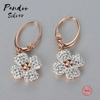 

Fashion Charm Sterling Silver Original 1:1 Copy, Small Fresh Color Flowers Exquisite Fashion Earrings Women Luxury Jewelry Gifts