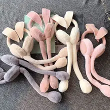 Кролик девушки уши Муфельная подвижная плюшевая крышка милый кролик головы носить теплый для леди