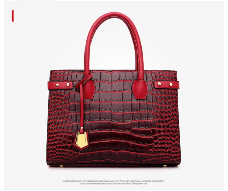 Ladies Crocodile Handbags for Women Luxury Designer Genuine Leather Crossbody Purses Cowhide Top Handle Office Tote Shoulder Bag (19)