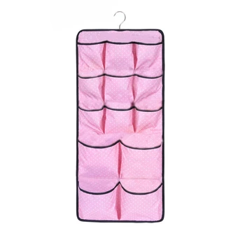 

Hang Storage Organizer Bag Multi-Function 17 Pocket Double-Sided Wall-Mounted Bra Sock Organiser