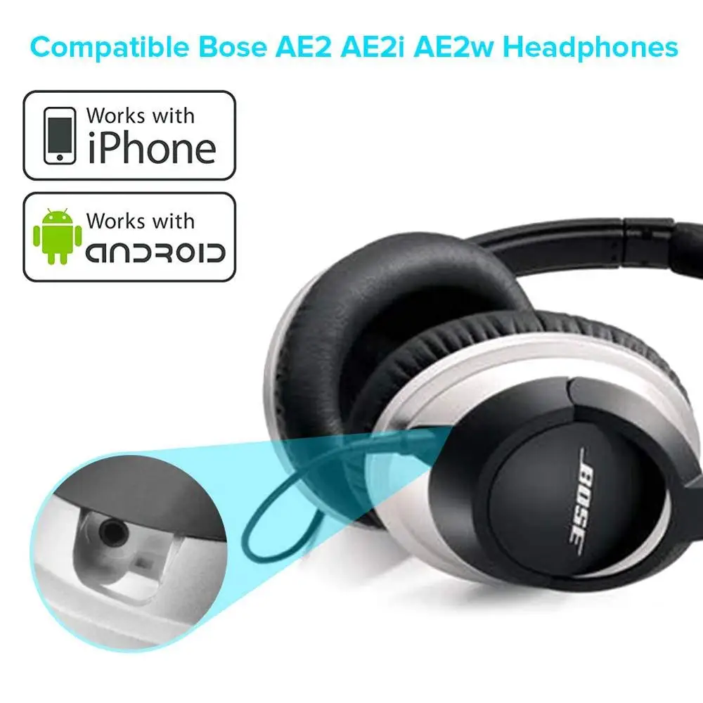 Portable Bluetooth 5 0 A2DP Handsfree Stereo Audio Adapter Wireless Music Receiver for Bose Around Ear AE2 AE2i Headphones