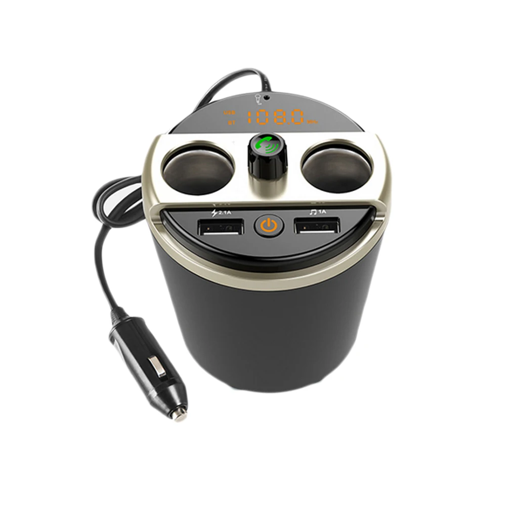 Форма чашки Bluetooth музыкальный плейер в машине fm-передатчик модулятор Поддержка U Disk Play с двойной зарядное устройство USB адаптер