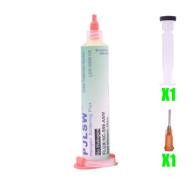 10cc NC-559-ASM Solder Paste Welding Oil Flux for BGA PCB Reballing Repair Soldering with Syringe Plunger | Инструменты