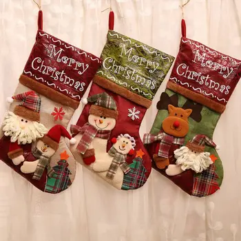 

Christmas Retro Imitation Leather Christmas Stocking Ornaments, Festive Christmas Tree Decoration Pendants Christmas Stockings