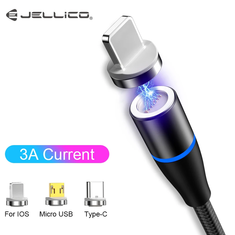 Jellico Магнитный зарядный кабель для быстрой зарядки Micro usb type-C кабель для iPhone samsung Xiaomi huawei мобильный телефон Магнитный кабель