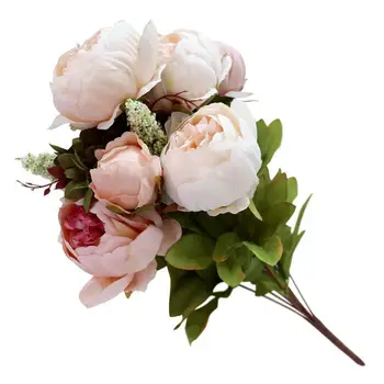 

Artificial Flowers Wedding Vintage European Peony Wreath Festival Home Heads 13 Heads Flower Flowers Silk Fake Decoration W9X5