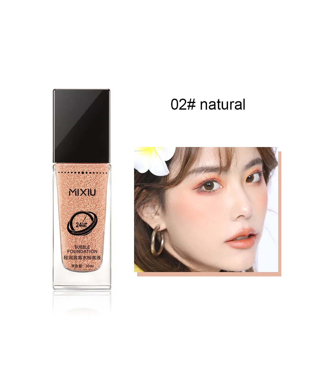 Mixiu bubble foundation cream 30 мл стойкая увлажняющая эссенция для лица контроль жирности водостойкая основа консилер MA055 - Цвет: 02