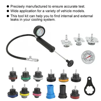 

Car Repair Tool 18Pcs Universal Car Water Tank Leak Tester Cooling System Tester Tool Kit brake fluid tester