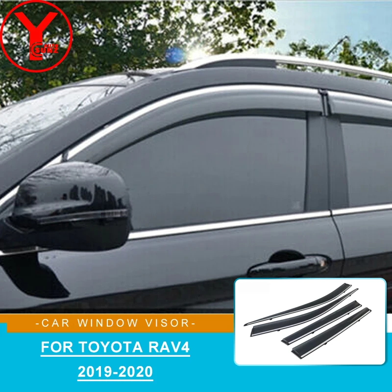 

ABS Side Window Deflectors Visor For Rav4 XA50 2019 2020 2021 Window Visor Awnings Vent Sun Rain Guard Shield Deflector Cover